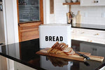 Metal Bread Box - Countertop Space-Saving, Extra Large, High Capacity Bread Storage Bin for your Kitchen - Holds 2+ Loaves - White with Bold BREAD Lettering