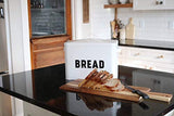 Metal Bread Box - Countertop Space-Saving, Extra Large, High Capacity Bread Storage Bin for your Kitchen - Holds 2+ Loaves - White with Bold BREAD Lettering