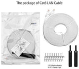 Lovicool Cat 6 Ethernet Patch Cable 100 ft Black, 4-Pair UTP Flat Networking Patch LAN Cable Ethernet Cords Network Wire Speed up to 250MHz with RJ45 Connectors 30m