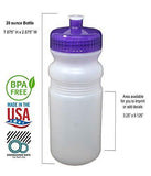 Rolling Sands 20 Ounce Sports Water Bottles 24 Pack, BPA-Free, Made in USA, Dishwasher Safe