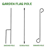 Garden Flag Pole Stand Durable Flagpole18"x35.5" Yard Banner Pole Stand for outdoor Hold Decorative Flags 12.5"x18" or less 10 Sec To Assemble by Oathx