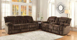 Homelegance Laurelton 90" Microfiber Double Reclining Sofa, Chocolate Brown