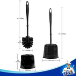 COSTOM Toilet Bowl Brush and Caddy, Dia 12cm x 38cm Height, Pack of 2 Set