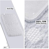 Office Marshal Bathroom Runner Rug Bath Mat 59"x20" Non-Slip Soft Long Shower Rug Plush Microfiber Water Absorbent Carpet Thick Shaggy Luxury Floor Mats, Machine Washable, White