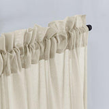 2 Panel Sheer Curtains White 84 inch Living Room Drapes Window Curtain Voile Sheers Linen Textured