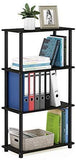 Furinno (99557BK/GY) Turn-N-Tube 4-Tier Multipurpose Shelf Display Rack - Black/Grey