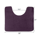 Clara Clark 2-Pack Bath Mat Set – Large and Small Bathroom Rug Set, Absorbent Memory Foam Bath Rugs, Non-Slip, Thick, Cozy Velvet Microfiber Bathrug, Plush Shower, Toilet Floor Bathmats Carpet, Black