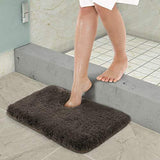 Office Marshal Bathroom Runner Rug Bath Mat 59"x20" Non-Slip Soft Long Shower Rug Plush Microfiber Water Absorbent Carpet Thick Shaggy Luxury Floor Mats, Machine Washable, White