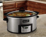 Crockpot SCCPVI600-S 6-Quart Countdown Programmable Oval Slow Cooker with Stove-Top Browning, Stainless Finish