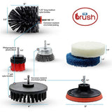 Dr Brush Drill Brush Attachment Cleaning Kit Set All Purpose Power Scrubber Wire Cup for Bathroom, Auto,Toilet, Kitchen, Grout, Deck, Carpet, Shower, Tub, Grill,Tile, Wheels Stiff Medium, (Pack of 6)