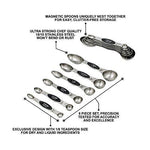 6 Piece Nesting Magnetic Measuring Spoon Professional Set 18/10 Stainless Steel for Easy & Organized Cooking and Baking by The Chef Guru