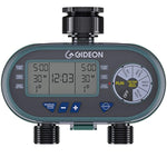 Gideon Electronic Dual-valve Hose Irrigation Water Timer Sprinkler System – Simple Hose Connection with Easy to Use Digital System