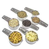 13-piece Measuring Cups and Spoons Set, 18/8 Stainless Steel Heavy Duty Good Grips with Ring Connector