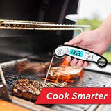 Kizen Instant Read Meat Thermometer- Waterproof Ambidextrous Thermometer with Backlight & Calibration.