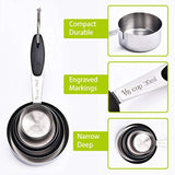 Magnetic Measuring Spoons and Stainless Steel Measuring Cups Set of 11, 5 Measuring Cups & 6 Double Sided Stackable Magnetic Measuring, Measuring Dry and Liquid Ingredients.