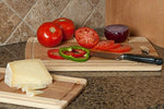 CC Boards 3-Piece Bamboo Cutting Board Set: Wooden butcher block boards with juice groove and handle; Slice veggies, bread or meat; great for serving cheese and crackers