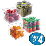 mDesign Kitchen Pantry and Cabinet Storage and Organization Bin - Pack of 4, 8" x 8" x 6", Clear