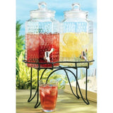 Drink dispenser Del Sol Hammered Jug Beverage Dispenser With Rack, Set Of 2