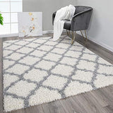 Ottomanson Collection shag Trellis Area Rug, 7'10" x 9'10", Gray - SHG2273-8X10