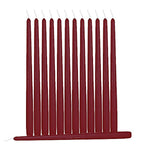 Hyoola 12 Pack Tall Taper Candles - 10 Inch Burgundy Dripless, Unscented Dinner Candle - Paraffin Wax with Cotton Wicks - 8 Hour Burn Time