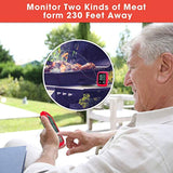 Wireless Meat thermometer - digital grill oven or smoker remote food thermometers, Wireless Accessories for Safe Remote BBQ Grilling, Kitchen Cooking, Smokers and You Can Even Make Candy (Red)