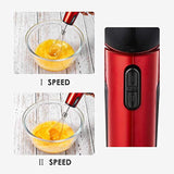 Hand Mixer The Most Portable Electric Egg Beaters, Adjustable Head for Whisk/Beat/Mix with 2 Speed, USB Rechargeable, Cordless Handy Mixer with 3 Attachments, Red/Black