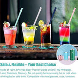 Reusable Silicone Collapsible Straws - Extra Long 10" Portable Straws 4 Pack for 30&20 oz Tumbler, with 4 Cleaning Brushes and 4 Carrying Case, BPA Free, FDA Approved