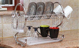 Sweet Home Collection 3 Piece Dish Drainer Rack Set 12" x 19" x 5" Silver