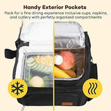 Large Lunch Box for Men, Insulated Adult Lunch Bag, Sable Reusable Waterproof Cooler Tote Bag for Meal Prep with 2 Main Spacious Compartments