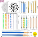 MILTECH 3HART 38PCS Mandala Dotting Tools for Painting Rocks, Stone Painting Mandala Dotting, Dotting Tools for Painting Mandalas, Rock Supplies Dotting with Stencils Template and Clay Sculpting Tools