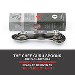 6 Piece Nesting Magnetic Measuring Spoon Professional Set 18/10 Stainless Steel for Easy & Organized Cooking and Baking by The Chef Guru