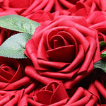 YOUR GIFT Your Deco Flowers Bridal DIY Bouquet Real Touch Artificial Roses 25 Pcs Hotel/Wedding Floral/Garden Craft Baby Shower Home Decor (red)