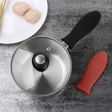 Juland 4 Packs Silicone Hot Handle Holder Set Kitchen Heat Resistant Pot Sleeve Grip Handle Cover Potholder - Black & Red