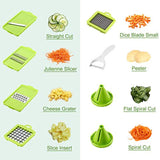 Vegetable Chopper Mandoline Slicer Dicer Cutter Peeler 13 In 1 Pro Manual Veggie Fruits Cheese Julienne Grater Squeezer Set 8 Blades With Cleaning Tool Hand Protector Container For Kitchen