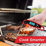 Kizen Instant Read Meat Thermometer- Waterproof Ambidextrous Thermometer with Backlight & Calibration.