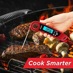 Kizen Instant Read Meat Thermometer- Waterproof Ambidextrous Thermometer with Backlight & Calibration.