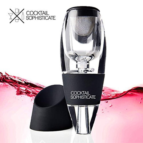 Premium Red Wine Aerator Decanter by Cocktail Sophisticate: Acrylic Dispenser Pourer 3 Stage Quick Decanting System with Stand | Gift Box Set for Wine Lovers