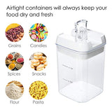 Airtight Food Storage Containers,Vtopmart 7 Pieces BPA Free Plastic Cereal Containers with Easy Lock Lids,for Kitchen Pantry Organization and Storage,Include 24 Free Chalkboard Labels and 1 Marker