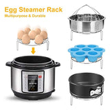 BAYKA Instant Pot Accessories Set with Stainless Steel Steamer basket, Non-stick Springform Pan, Egg Bites Molds, Steamer Rack, Mini Mitts, Fits 6,8 Qt Instant Pot, Ideal 5 pcs Set for Pressure Cooker