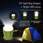 Kizen 2-in-1 Camping Lantern Bug Zapper Tent Light - Portable IPX6 Waterproof Mosquito Killer LED Lantern with 1000mAh Rechargeable Battery, Retractable Hook, Removable