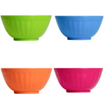 Klickpick Home Set Of 8 - 28 Ounce Plastic Bowls For Cereal, Soup, Ice Cream, Salad, Pasta, Fruit l 4 Classic Colors l Dishwasher Safe