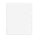 Blue Summit Supplies 3 Ring Binder Dividers with Reinforced Edge, 1/5 Cut Tabs, Letter Size, 3 Hole Punch Section Index Dividers for Binders, White, 100 Page Divider Pack