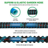 Expandable Garden Hose, 100 FT Lightweight Water Hose, 9 Functions Sprayer with Double Latex Core, Green Black Expandable Hose with 3/4" Solid Brass Fittings, Extra Strength Fabric