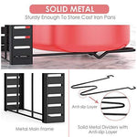 Pan Organizer Rack for Cabinet Adjustable, Cabinet Pot Rack Organizer with 3 DIY Methods, 8 Metal Shelves with Anti-slip Layer by MUDEELA