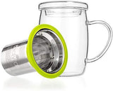 Tealyra - perfecTEA - Infuser Tea Cup - 15.2-ounce - Borosilicate Glass Tea Cup with Lid and Stainless Steel Infuser Basket - Perfect Mug for Office and Home Uses Loose Leaf Tea Steeping - 450ml