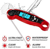 Kizen Instant Read Meat Thermometer- Waterproof Ambidextrous Thermometer with Backlight & Calibration.