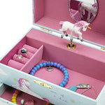 JewelKeeper Girl's Musical Jewelry Storage Box Pullout Drawer, Rainbow Unicorn Design, The Unicorn Tune