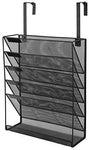 Samstar Hanging Wall File Organizer, Mesh Metal Wall Mounted File Folder Holder for Cubicle Partition Office Home, Black