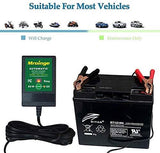 Mroinge MBC016 6V / 12V 1A Fully Automatic trickle Battery Charger/maintainer for Automotive Vehicle Motorcycle Lawn Mower ATV RV powersport Boat, Sealed Deep-Cycle AGM Gel Cell Lead Acid Batteries