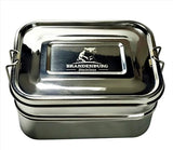 Brandenburg Stainless Steel Bento Box - Heavy Duty Lunch Box, 3 in 1 Food Container - Kid and Adult Friendly,